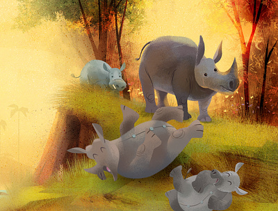 From the book "How the Rhino got his Skin" ©Usborne characterdesign children book illustration childrens book childrensbooks digitalart illustration art procreateapp