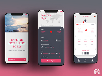 Flight Booking App app branding design graphic design ui website