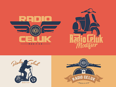 Radio Celuk Modifier // RCM badge branding icon illustration logo logotype retro scooter symbol vespa vintage