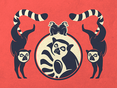 ULEMMURA animal badge branding character cute cute animal design funny icon lemur logo logotype symbol vintage wedding