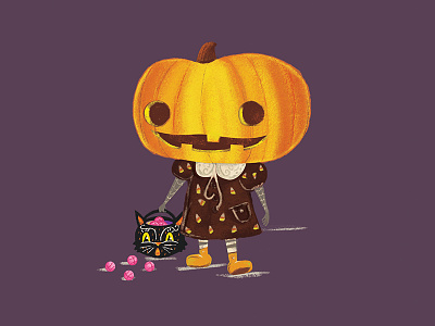 Trick or Treat firstshot halloween illustration intro newbie pumpkin trick or treat vintage