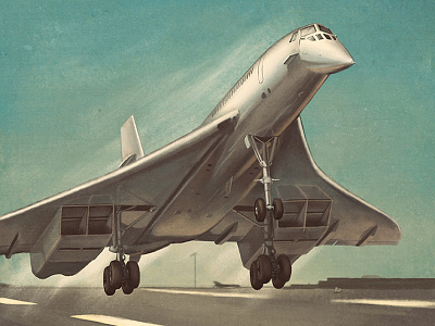 Concorde aircraft airline airplane concorde illustration plane retro takeoff vintage