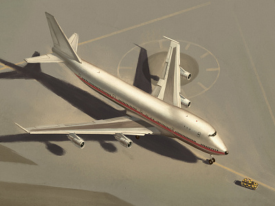 B-747 aircraft airline airplane boeing illustration plane retro takeoff vintage