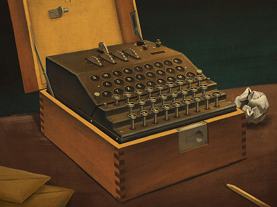 Enigma boardgame bombe enigma illustration retro vintage