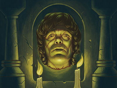 Tyrion candle frankenstein game of thrones got horror illustration lannister tyrion vintage