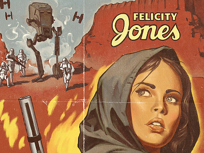 Rogue One at st death star illustration poster retro star stars stormtrooper vintage