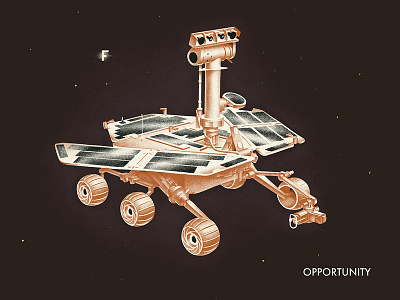 Opportunity 60s graphics illustraiton mars opportunity rover soviet space vintage