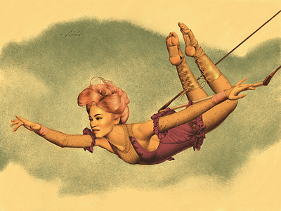 Zendaya circus illustration poster retro vintage