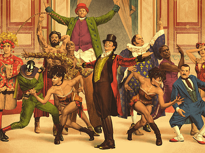 The Greatest Showman circus dancers illustration poster retro vintage
