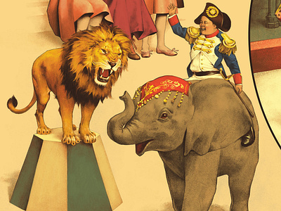 "The Greatest Showman" poster illustration lion poster retro vintage