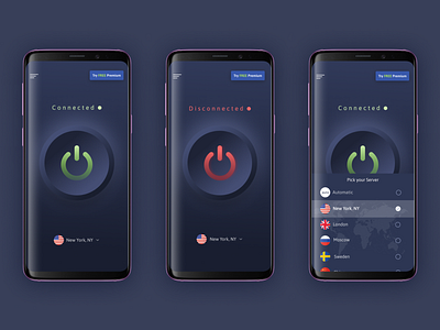 VPN App app design flat minimal minimalistic mobile ui typography ui ux