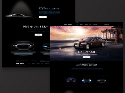 Landing page (Car wash) branding design flat minimal minimalistic typography ui web website