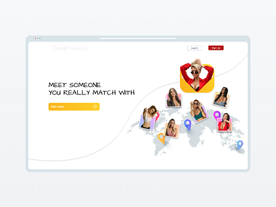 Dating website design flat minimal minimalistic typography ui web