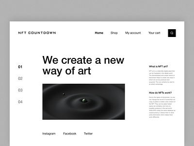 NFT shop ecommerce figma inspiration nft swiss design typography ui web