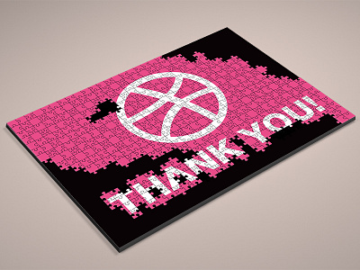 Hello Dribbblers! dribbble invitation puzzle thank you