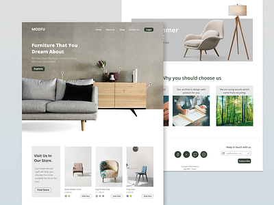 Modfu - Furniture Web Design Landing Page design graphic design ui ux