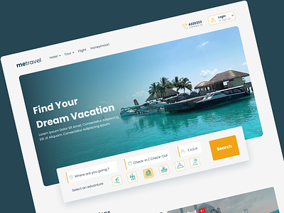 MeTravel Vacation Web Ui design graphic design ui ux