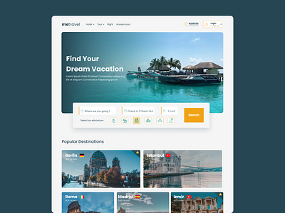 MeTravel Vacation Web Ui 2 design graphic design ui ux