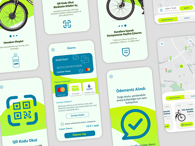 E-Bike Rental Mobile App UI app design graphic design ui ux