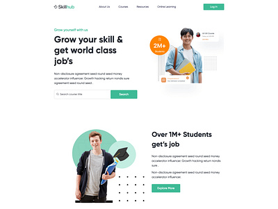 Course Learning Landing Page UI UX Design design typography ui