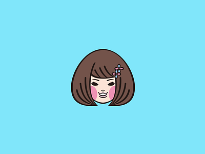 Female avatar avatar blue cartoon color design female girl icon illustration vector