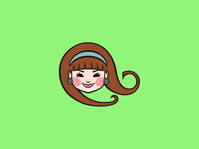 Female avatar avatar cartoon color design female girl green icon illustration vector