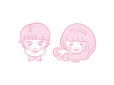 Male & Female avatar avatar cartoon color design female icon illustration male pink vector