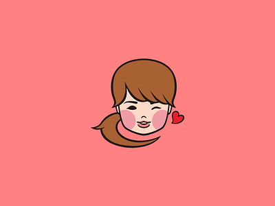 Female avatar avatar cartoon color design female girl icon illustration red vector