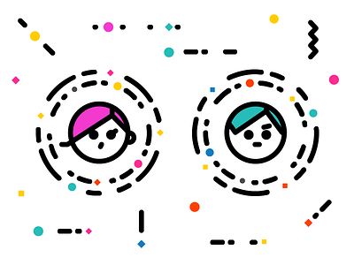 Male & Female icon color colorful design female icon illustration male vector