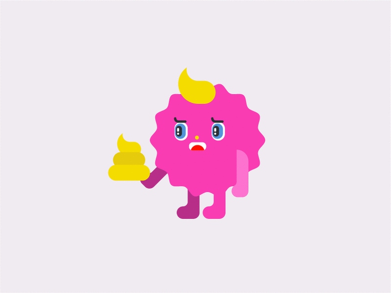 Poo animation character character design creative gif graphic idea illustration inspiration pink vector
