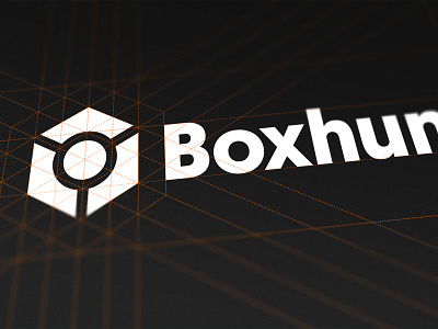 Boxhunt Logo Wireframe branding flat identity logotype mark minimal symbol