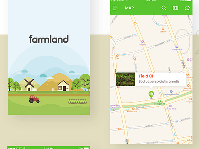 Farmland 2019 trends agriculture farm infographics ios mobile app new design typography uiux