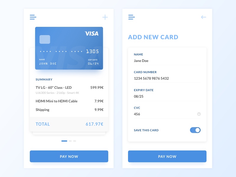 Credit Card Checkout — Daily UI Challenge #002 by Cécile Iran on Dribbble