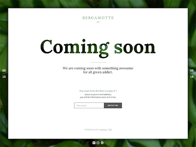 Coming soon — Daily UI Challenge #048 048 bergamotte coming soon dailyui design green interface landing soon ui ux web