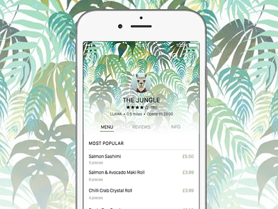 The Jungle (iOS 9 Menu Concept) design ios ios9 iphone pattern profile ui ux