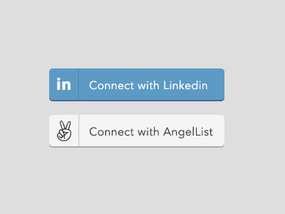 FREE "Connect with LinkedIn/AngelList" button PSD angellist avenir button connect free linkedin psd ui yay