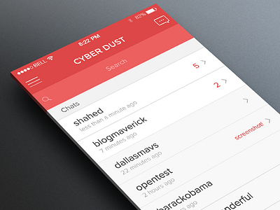 Cyber Dust Redesign clean cyber dust flat redesign simple snapchat ui ux