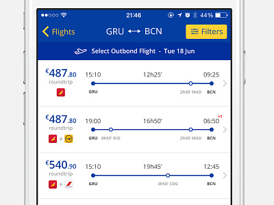 Flight selection app flight flight list flight select ios ios8 iphone minimal minimalist tipography