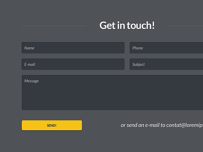 Contact Form contact contact form dark ui typography