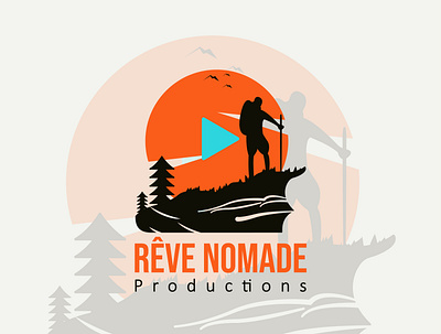 Rêve Nomade productions Logo Concept branding design flat graphic design icon illustration logo