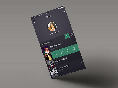 iOS7 Simple Music App @2x app ios7 ios7.music.app music