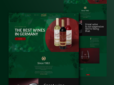 Wine Store - Web Design 3d branding design ui uidesign ux ui uxuidesign web webdesign webdesigner website website design wine wine label