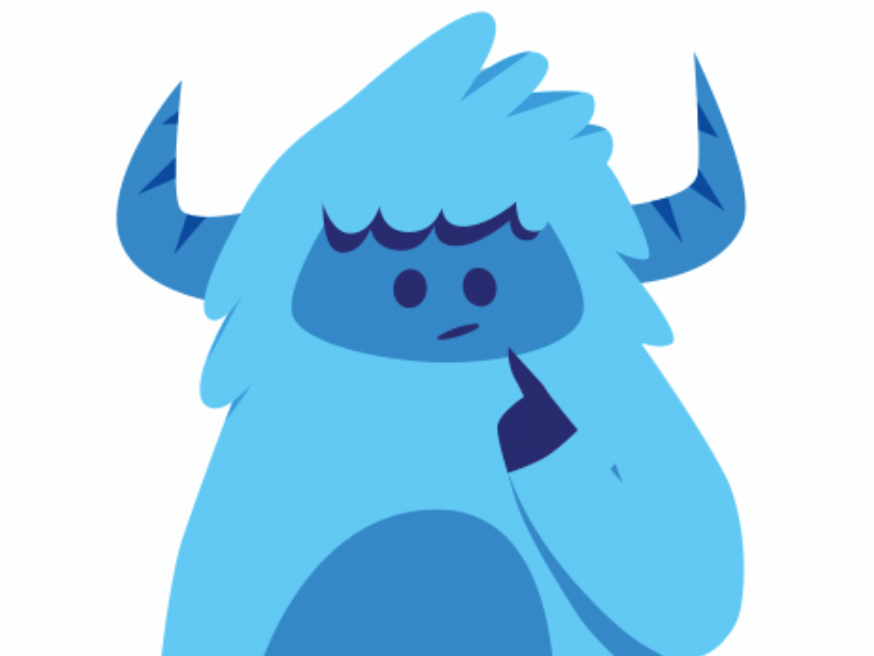 Confused Yeti ae animation flat graphic illustration