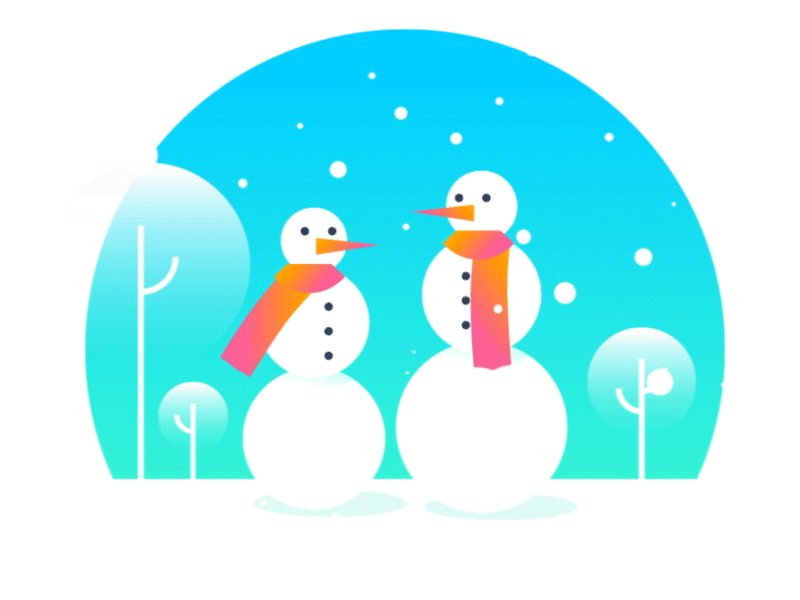 Asana Winter social card animation after effects animation card flat fun graphic illustration winter