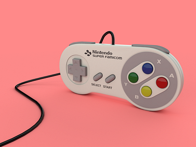 SNES Controller c4d cinema 4d modeling texturing uv