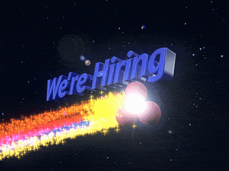 We're Hiring 80s 90s animation asana c4d hiring jobs retro vape