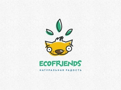 Ecofriends animals cat food health logo mascot