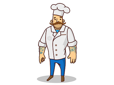 Cook Character cartoon character chef cook cool gourmet kitchen male mascot mustache restaurant