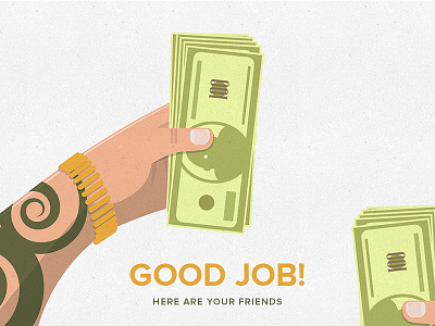 good job / money flat good hands illustration job money tattoo vector