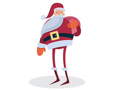 Santa flat vector bag flat gifts illustration new year shutterstock simple vector xmas